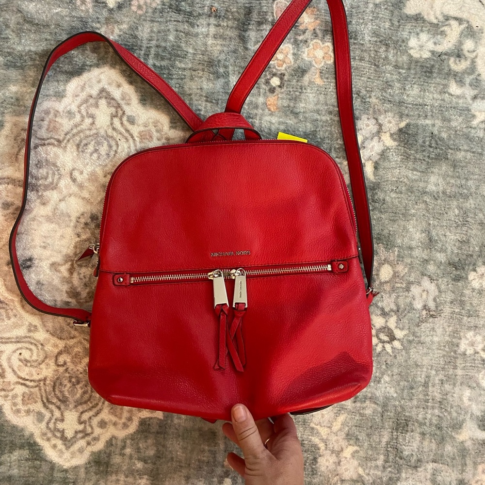 Michael Kors Vibrant Red Backpack